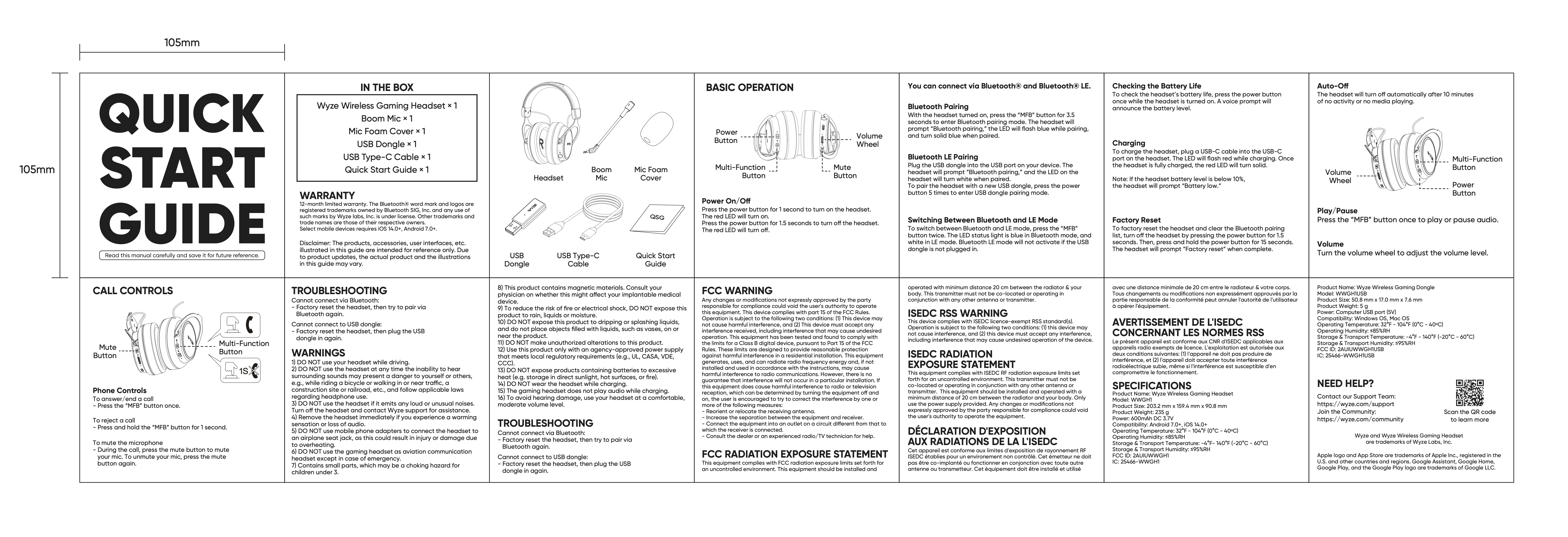 Wyze Wireless Gaming Headset Quick Start Guide Wyze