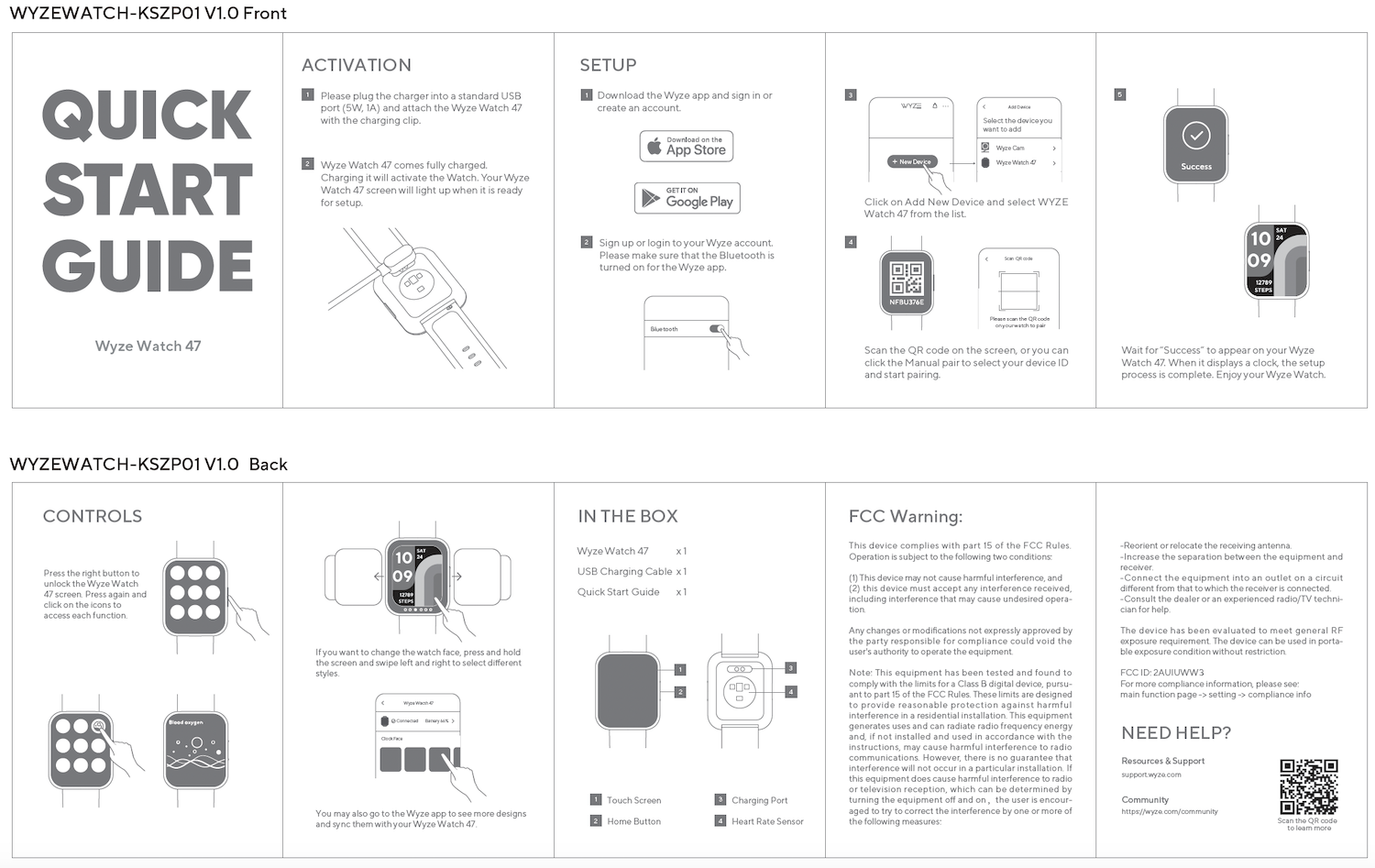 Wyze Watch 47 Quick Start Guide Wyze